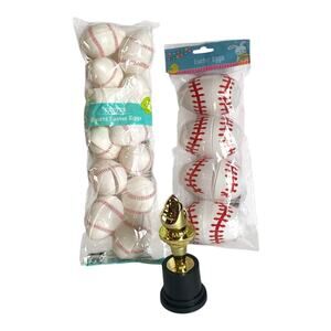 Baseball Easter Eggs Set w/ Mini Trophy | Kids Sports Theme Basket Filler